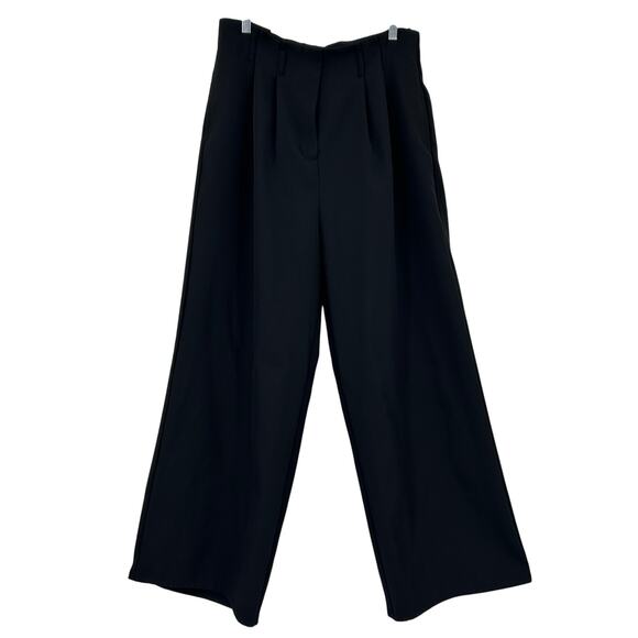 Lulus Chic Position Paperbag Waist Wide Leg Pants Trousers Black Womens Sz XL - Picture 3 of 12